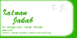 kalman jakab business card